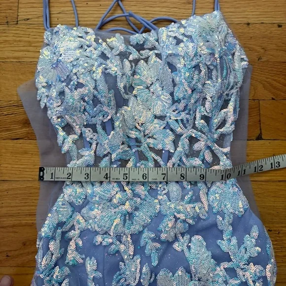 Ellie Wilde Periwinkle Sequin Gown Size 2
